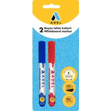 Adel Bls. Beyaz Tahta Kalemi 2'Li Mavi-Kırmızı