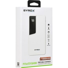 Syrox PB110 10000 mAh LED Ekranlı Taşınabilir Şarj Cihazı - Beyaz