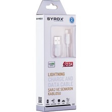 Syrox C12 Lightning 2.0A Hızlı Şarj ve Data Kablosu