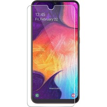 DVR Samsung Galaxy A50 Kılıf Neva Dört Köşe Korumalı Silikon + Tam Ekran Cam Koruyucu Lacivert