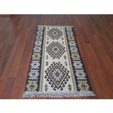 Uşak Kilimi - Kahverengi Renk Çift Taraflı Antik Tarz Eşme Desen Kilim Yolluk Lidya Tekstil