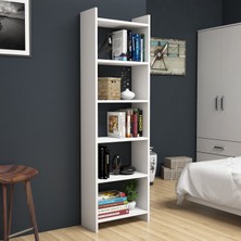 Bimossa Gülçiçek Geniş Raflı Kitaplık Suntalam Malzeme 160 cm Yükseklik 48.6 cm Genişlik 5 Raflı W6040