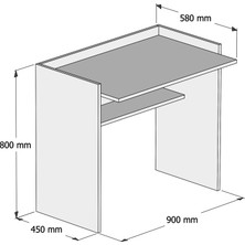 Bimossa Mehpare Beyaz Çalışma Masası 90 cm S1040