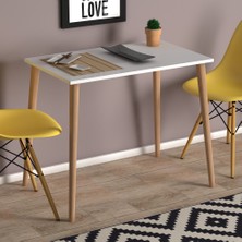 Monte Sehpa Fiona Mutfak Masası Ahşap Ayak- Beyaz