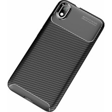 Case 4U Xiaomi Redmi 7A Kılıf Rugged Armor Karbon Desenli Lüx Negro Silikon Arka Kapak Siyah