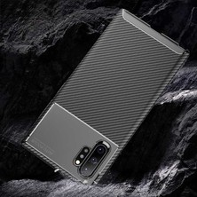 Case 4U Note 10 Plus Uyumlu Kılıf Rugged Armor Karbon Desenli Lüx Negro Silikon Arka Kapak Kahverengi