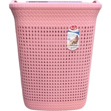 Rio Kirli Çamaşır Sepeti Örgü Model 65 lt Kapaklı