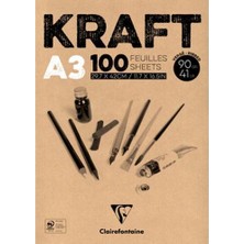 Clairefontaine Kraft Eskiz Sketch Defteri Blok A3 90 Gr. 100 Yaprak