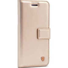 Gpack Samsung Galaxy A20 Kılıf Delüx Cüzdan Kartvizitli + Nano Glass Gold