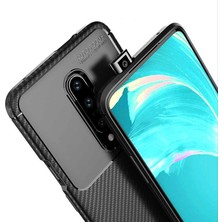 Gpack Xiaomi Redmi K20 Kılıf Negro Karbon Dizayn Silikon + Nano Glass Lacivert