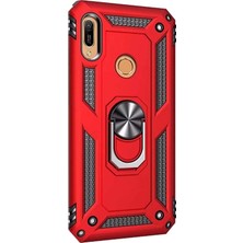 Case Street Huawei Honor 8a Kılıf Vega Standlı Yüzüklü Mıknatıslı Kırmızı