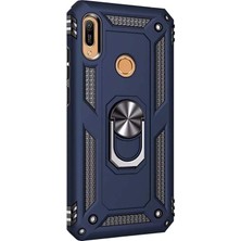 Case Street Huawei Honor 8a Kılıf Vega Standlı Yüzüklü Mıknatıslı Lacivert