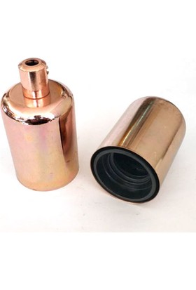 Marketcik Dekoratif Metal Bakır Lale E27 Duy ve Demir Kablo Kilitli