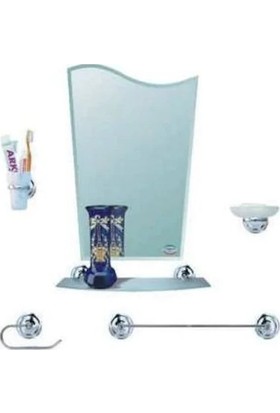 Empa Krom Banyo Ayna Seti Bayrak Modeli + Bornozluk