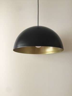 Mylight Metal Sarkıt Siyah Içi Sarı  40 cm  Cap