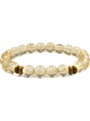 Magazacım 8 mm Sitrin Doğal Taş Unisex Bileklik
