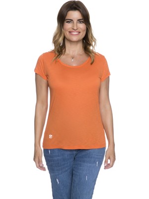 Fit21 Turuncu Basic Kısa Kollu T-Shirt