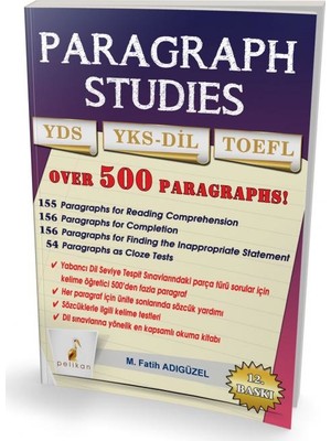 Pelikan Yayınları Paragraph Studies YDS  YKSDİL TOEFL