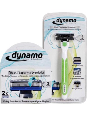 Dynamo 3 Bıçaklı Mach 3 Uyumlu Sistem Tıraş Bıçağı Seti