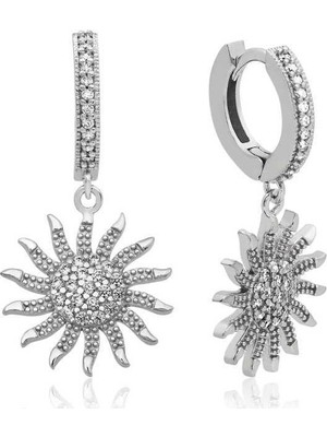 Gumush ​Gümüş Güneş Sallantılı Küpe