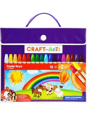 Craft And Arts 18 Renkli Pastel Boya Seti Çantalı Parlak Renklerle Yaratıcılığınızı Keşfedin