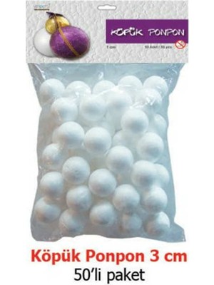 Vincent Foam Ball - Strafor Köpük Top 3 Cm. 50 Adet