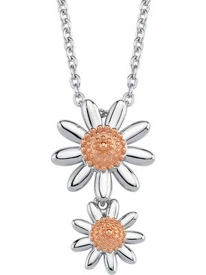 Altın Sepeti Gümüş İki Papatya Kolye G759KL