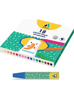 Adel Pastel Boya 18 Renk Canlı ve Örtücü Renklerle Yumuşak Kullanım 18 Adet