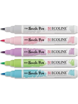 Talens Ecoline Brush Pen Fırça Uçlu Kalem 5 Renk Set Pastel