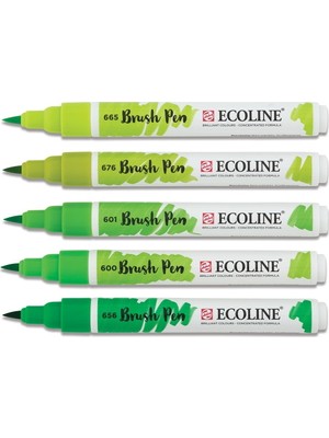 Talens Ecoline Brush Pen Fırça Uçlu Kalem 5 Renk Set Green