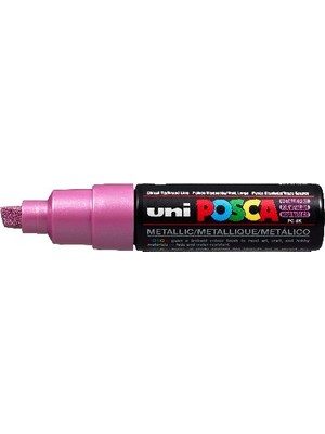 Uni Posca Pc-8k Boyama Markörü 8 mm Kesik Uç Metalik Pembe