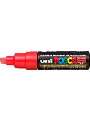 Uni Posca Pc-8k Boyama Markörü 8 mm Kesik Uç Floresan Kırmızı