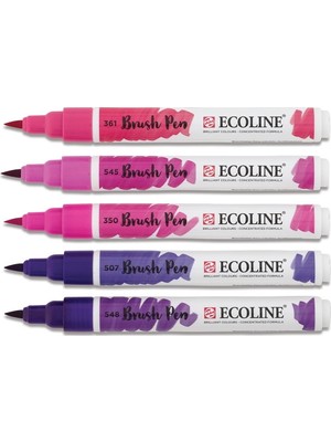Talens Ecoline Brush Pen Fırça Uçlu Kalem 5 Renk Set Vıolet