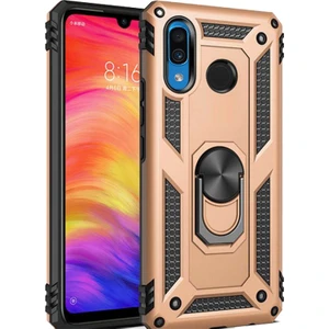 Case 4U Samsung Galaxy A20 - A30 Kılıf Çift Katmanlı Yüzüklü Manyetik Vega Kapak Altın