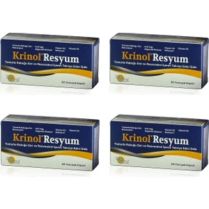 Resyum Yumurta Kabuğu Zarı ve Resveratrol 30 Kapsül 4 Kutu
