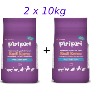 Pisipisi Pudra Kokulu Kalın Taneli Kedi Kumu 2x10kg