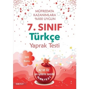 Nartest Yayınevi 7. Sınıf Türkçe Yaprak Test Yeni Müfredat