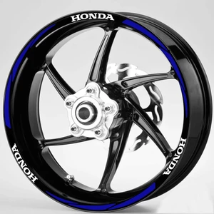 Beyaz Honda Yazılı 3 Parçalı Reflektif Mavi Jant Şeridi