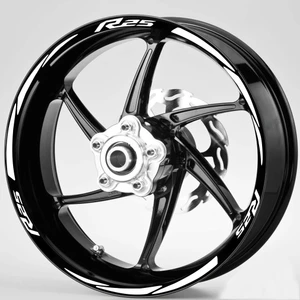 Beyaz R25 Yazılı 3 Parçalı Reflektif Beyaz Jant Şeridi