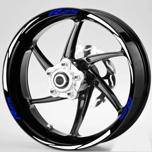 Mavi R25 Yazılı 3 Parçalı Reflektif Beyaz Jant Şeridi