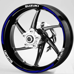Beyaz Suzuki Yazılı 3 Parçalı Reflektif Mavi Jant Şeridi