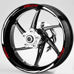 Kırmızı R25 Yazılı 3 Parçalı Reflektif Beyaz Jant Şeridi