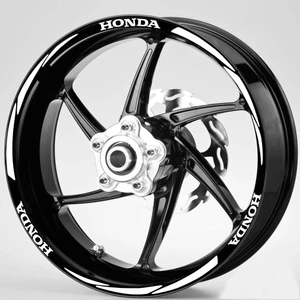 Beyaz Honda Yazılı 3 Parçalı Reflektif Beyaz Jant Şeridi