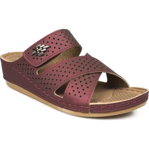 10677 Fashion Anatomic Bordo Kadın Terlik