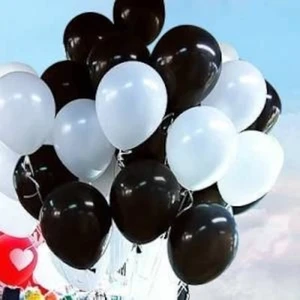 Balon Evi Siyah Beyaz Renklerinde Balon 25 25 Toplam 50 Adet
