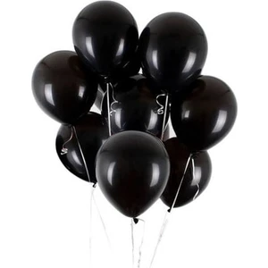 Balon Evi 30 Adet Siyah Metalik Balon 12 İnç