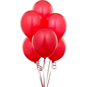 Balon Evi 25 Adet Metalik Sedefli Parlak Kırmızı Balon (Helyumla Uçan)