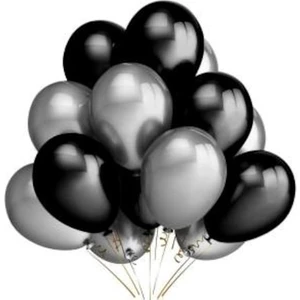 Balon Evi 20 Adet Siyah-Gri Metalik Balon 12 İnç