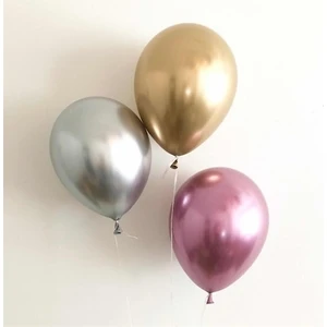 Balon Evi Balon Parti Balonu Krom Balon Gümüş-Gold-Pembe Balon 5 Adet