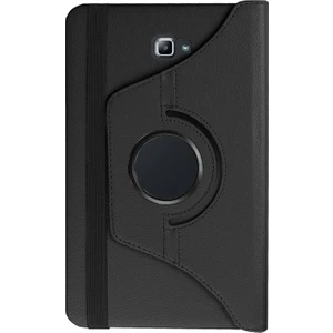 Samsung Galaxy Tab A T580 T585 T587 10.1 Inch Tablet 360 Derece Döner Standlı Deri Kılıf - Siyah